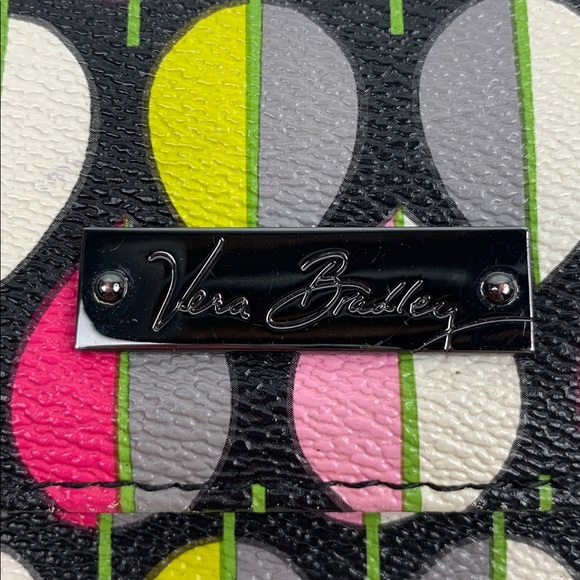 Vera Bradley Moon Drops Pink and Green Pattern wallet Magnet Close ID pocket NEW - Picture 4 of 12